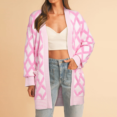 Cotton Candy Lattice Cardigan