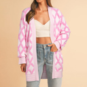  Cotton Candy Lattice Cardigan