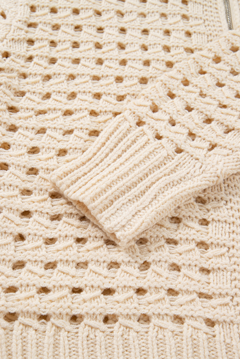 Soft Breeze Crochet Zip Cardigan
