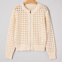 Soft Breeze Crochet Zip Cardigan
