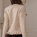  Velvet Pearl Ruffle Cardigan