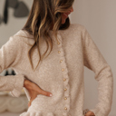  Velvet Pearl Ruffle Cardigan