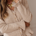  Velvet Pearl Ruffle Cardigan