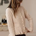  Velvet Pearl Ruffle Cardigan