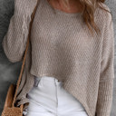  Cozy Drift Asymmetrical Knit Top