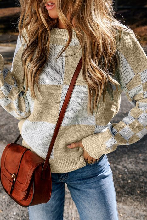 Cozy Checkerboard Bliss Sweater
