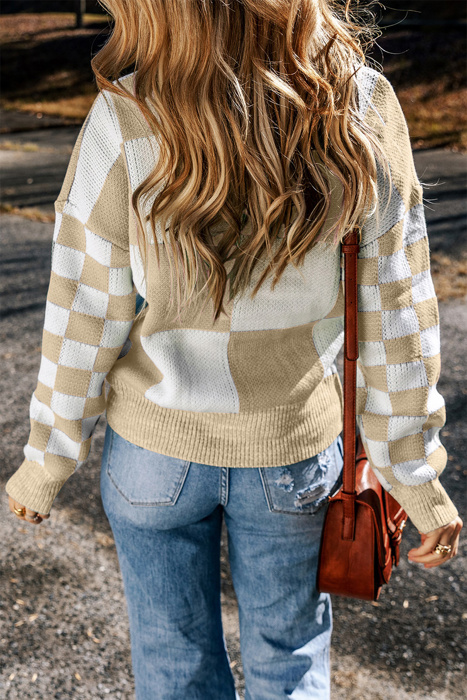 Cozy Checkerboard Bliss Sweater