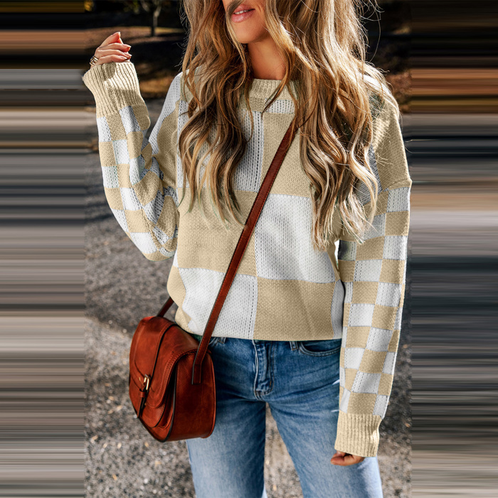 Cozy Checkerboard Bliss Sweater