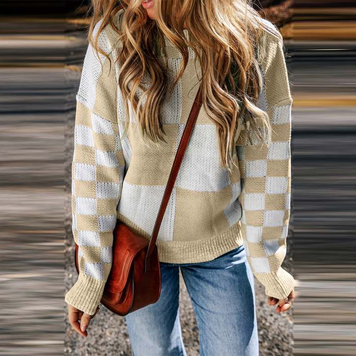 Cozy Checkerboard Bliss Sweater