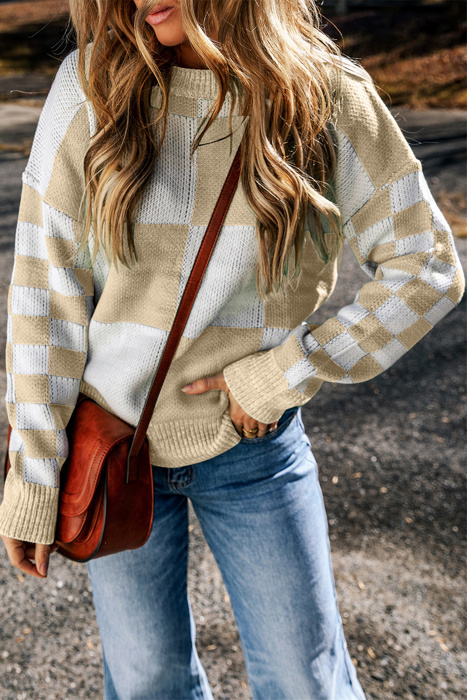 Cozy Checkerboard Bliss Sweater