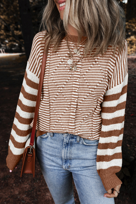 Caramel Horizon Striped Sweater