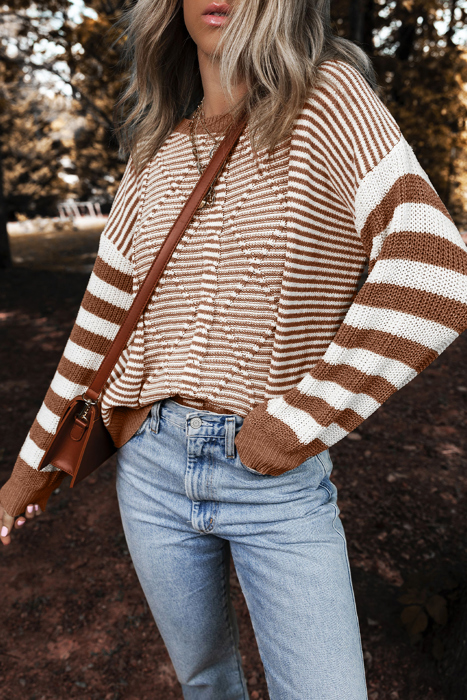Caramel Horizon Striped Sweater