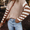  Caramel Horizon Striped Sweater