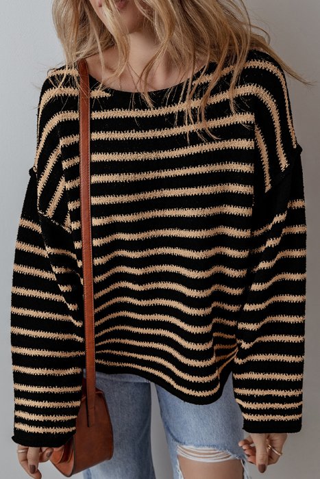 Timeless Striped Knit Pullover Sweater