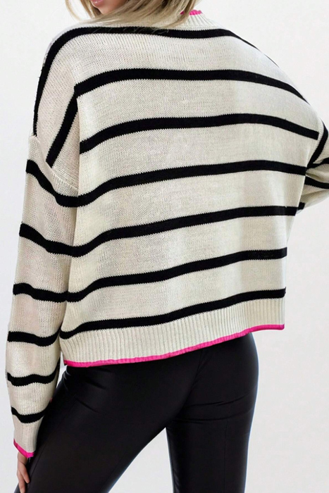 Pop Stripe Contrast Sweater
