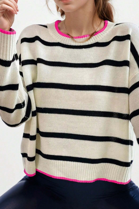 Pop Stripe Contrast Sweater