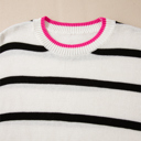 Pop Stripe Contrast Sweater