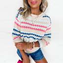  Sunset Coast Striped Knit Sweater