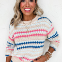  Sunset Coast Striped Knit Sweater