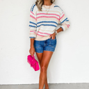  Sunset Coast Striped Knit Sweater