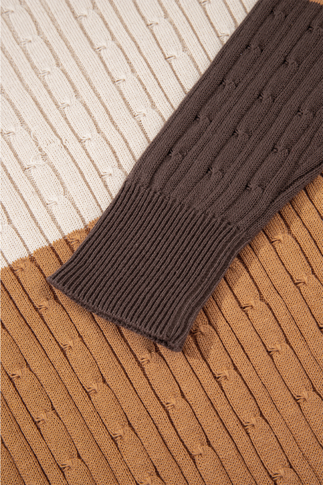 Autumn Horizon Cable Knit Sweater