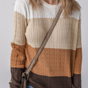  Autumn Horizon Cable Knit Sweater