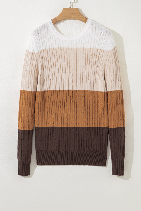 Autumn Horizon Cable Knit Sweater