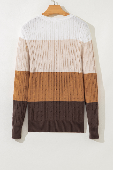 Autumn Horizon Cable Knit Sweater