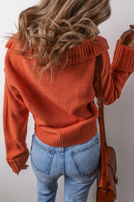 Rustic Charm V-Neck Sweater
