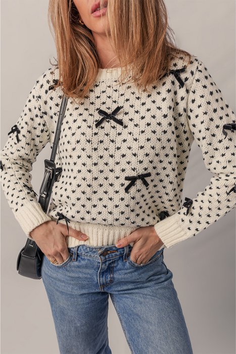 Sweet Bow Symphony Knit Sweater