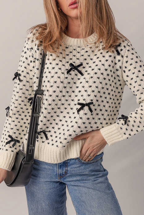 Sweet Bow Symphony Knit Sweater