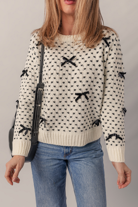 Sweet Bow Symphony Knit Sweater