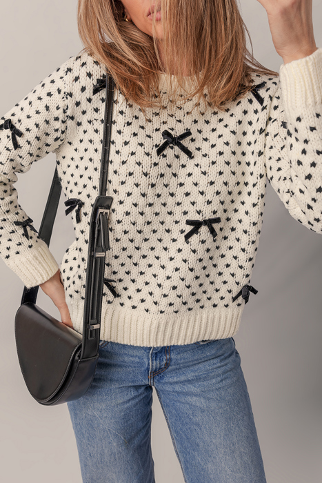 Sweet Bow Symphony Knit Sweater