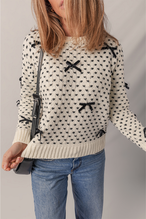 Sweet Bow Symphony Knit Sweater