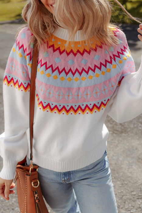 Frosted Horizon Fair Isle Sweater