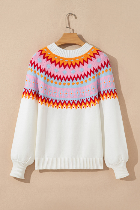 Frosted Horizon Fair Isle Sweater