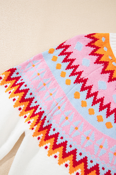 Frosted Horizon Fair Isle Sweater