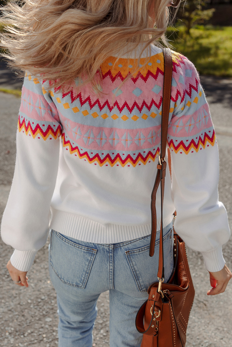 Frosted Horizon Fair Isle Sweater