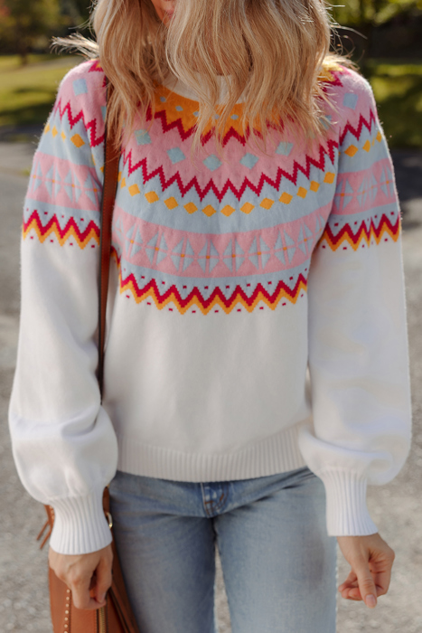 Frosted Horizon Fair Isle Sweater