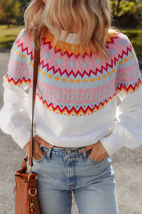 Frosted Horizon Fair Isle Sweater