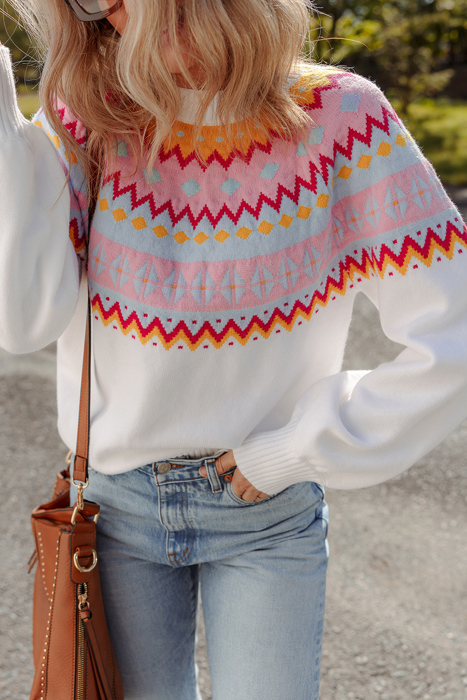 Frosted Horizon Fair Isle Sweater