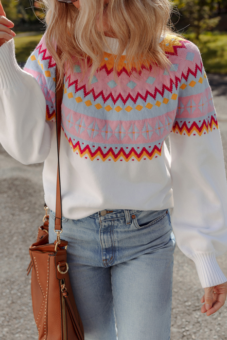 Frosted Horizon Fair Isle Sweater