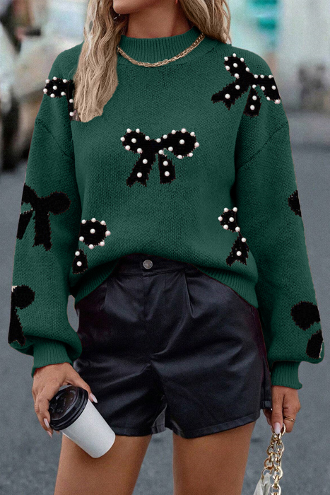 Velvet Bow Holiday Sweater