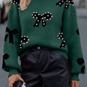  Velvet Bow Holiday Sweater