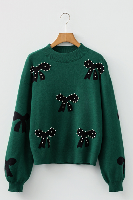 Velvet Bow Holiday Sweater