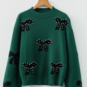  Velvet Bow Holiday Sweater