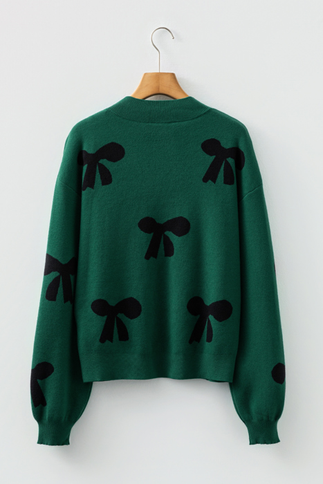Velvet Bow Holiday Sweater