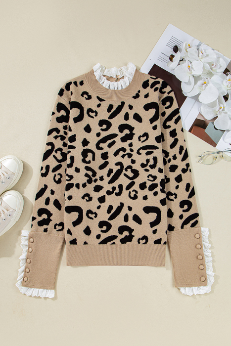 Wildly Romantic Lace Trim Sweater