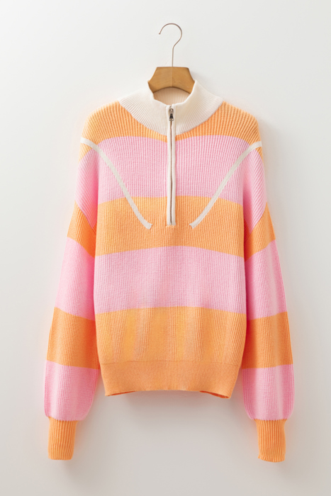 Citrus Glow Quarter-Zip Sweater