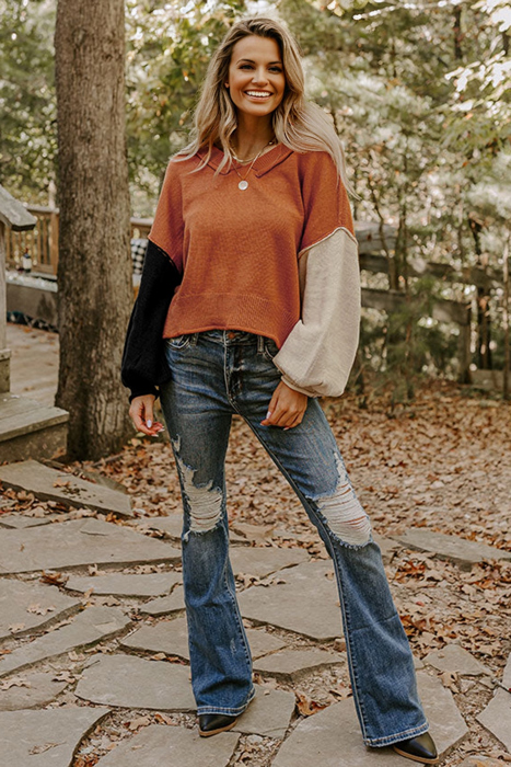 Autumn Ember Colorblock Sweater